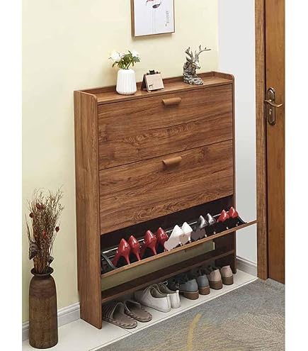 Amazon｜靴箱 シューズラック 幅80cm スリム 奥行13cm 下駄箱 シューズ